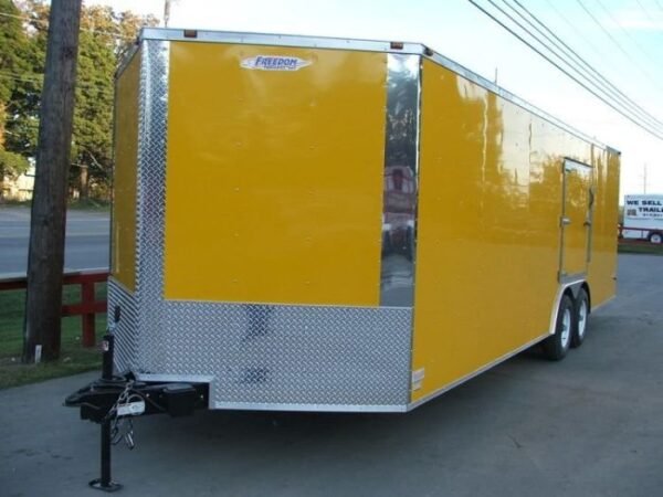 Enclosed Trailer 8.5’x24′ Yellow – Mower Motorcycle Car Truck Hauler Storage - Image 4
