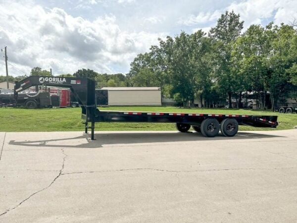 8.5×25 IBeam Gooseneck Deckover Trailer (2) 7K Axles King Kong Ramps - Image 2