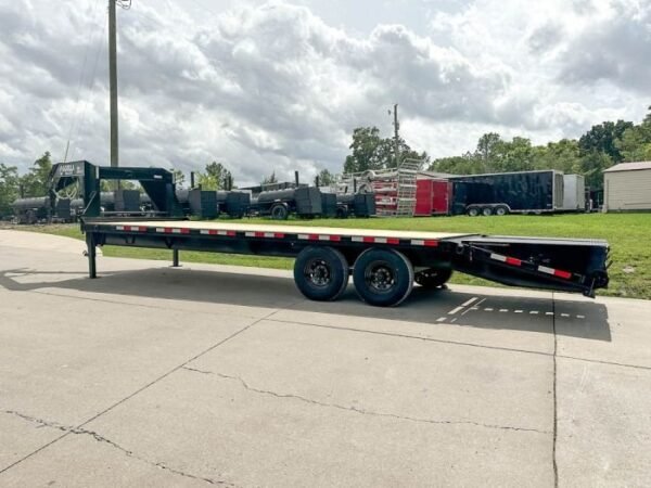 8.5×25 IBeam Gooseneck Deckover Trailer (2) 7K Axles King Kong Ramps - Image 3