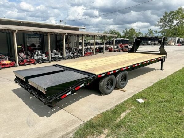 8.5×25 IBeam Gooseneck Deckover Trailer (2) 7K Axles King Kong Ramps - Image 6
