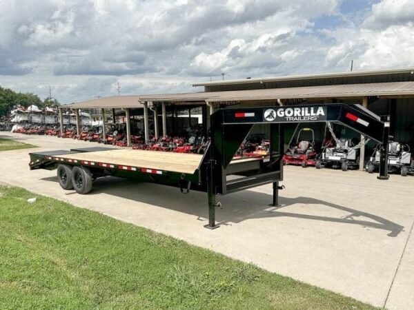 8.5×25 IBeam Gooseneck Deckover Trailer (2) 7K Axles King Kong Ramps