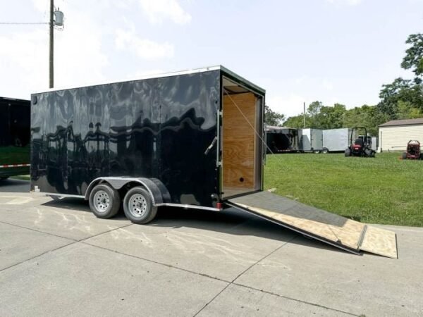 7×16 Black V-Nose Enclosed Storage Trailer (2) 3,500lb Axles - Image 8