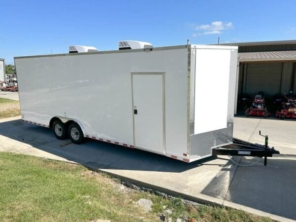 8.5×24 V-Nose Tandem Enclosed Trailer with Elect Pkg A/C and Cabinets