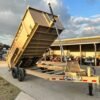 7×16 Gorilla Tan Telescopic IBeam Dump Trailer 4ft Sides (2) 7K Axles