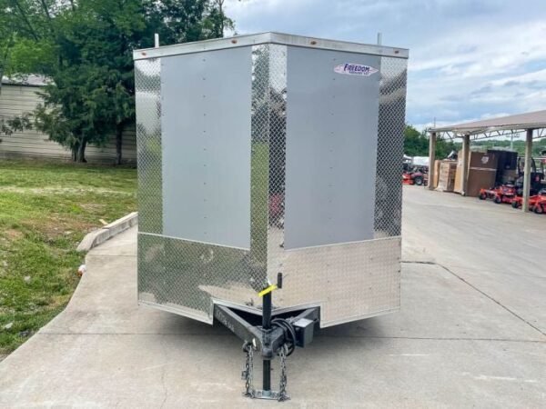 7×14 Enclosed V-Nose Trailer Silver with Ladder Racks (2) 3,500lb Axles Storage - Image 2