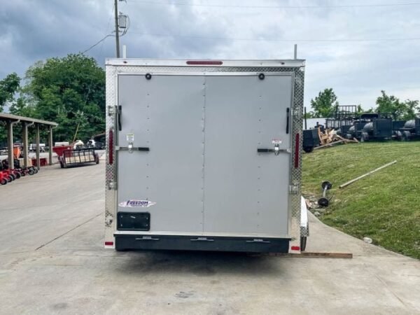 7×14 Enclosed V-Nose Trailer Silver with Ladder Racks (2) 3,500lb Axles Storage - Image 6