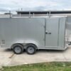 7×14 Enclosed V-Nose Trailer Silver with Ladder Racks (2) 3,500lb Axles Storage