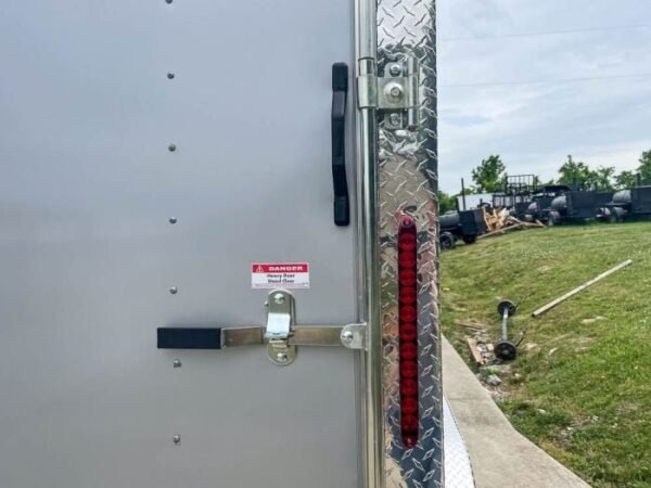 7×14 Enclosed V-Nose Trailer Silver with Ladder Racks (2) 3,500lb Axles Storage - Image 8