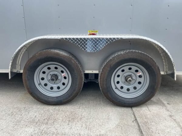 7×14 Enclosed V-Nose Trailer Silver with Ladder Racks (2) 3,500lb Axles Storage - Image 10
