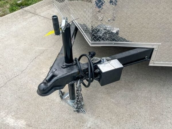 7×14 Enclosed V-Nose Trailer Silver with Ladder Racks (2) 3,500lb Axles Storage - Image 11