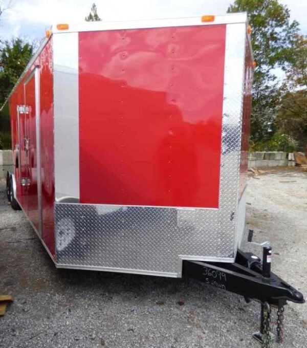 Enclosed Trailer 8.5’x24′ Red & Black Equipment Hauler Storage - Image 7