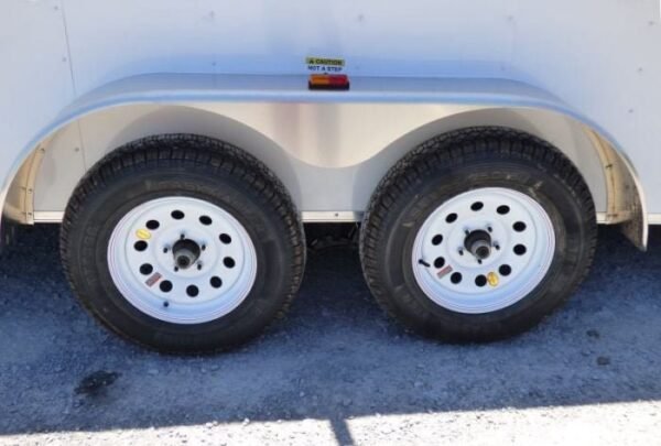 7×14 Enclosed Trailer White V-Nose Ladder Racks (2) 3500lb Axles Storage - Image 8