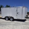 7×14 Enclosed Trailer White V-Nose Ladder Racks (2) 3500lb Axles Storage - Image 5