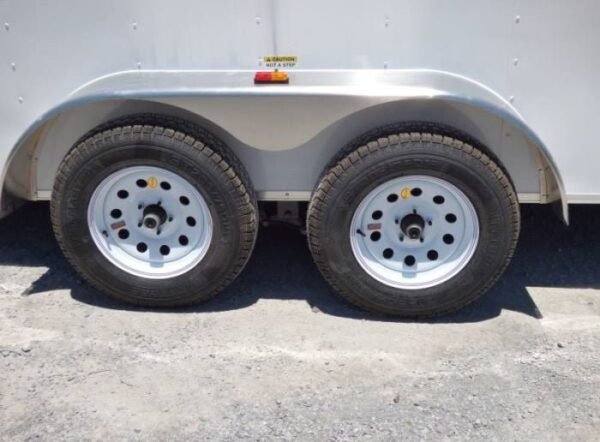 7×14 Enclosed Trailer White V-Nose Ladder Racks (2) 3500lb Axles Storage - Image 2