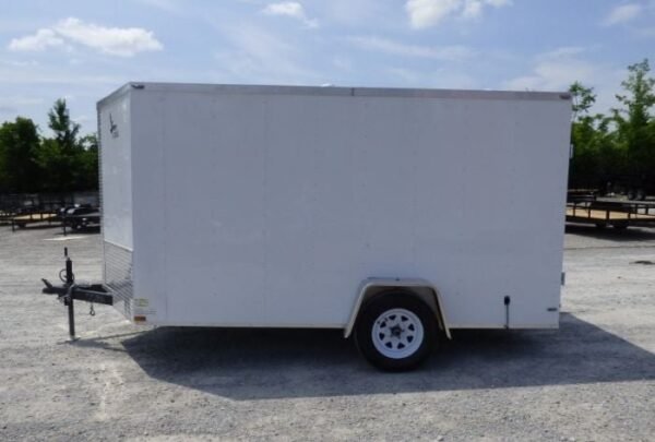 Enclosed Trailer 7’x12′ 3500 lb Axle V-Nose W/ Barn Doors Storage