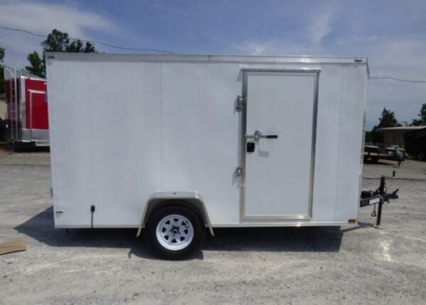 Enclosed Trailer 7’x12′ 3500 lb Axle V-Nose W/ Barn Doors Storage - Image 6