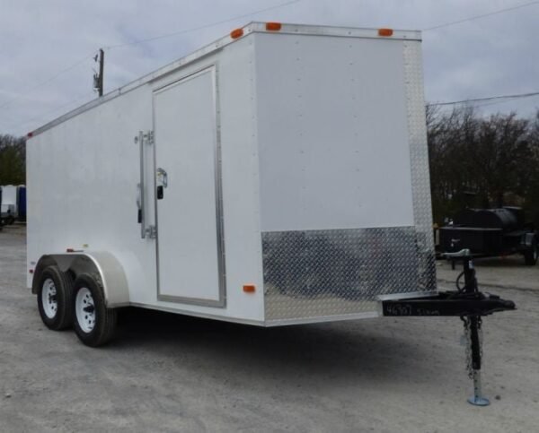 Enclosed Trailer 7’x14′ White – V-Nose Lawn Mower Cargo Trailer Storage - Image 6