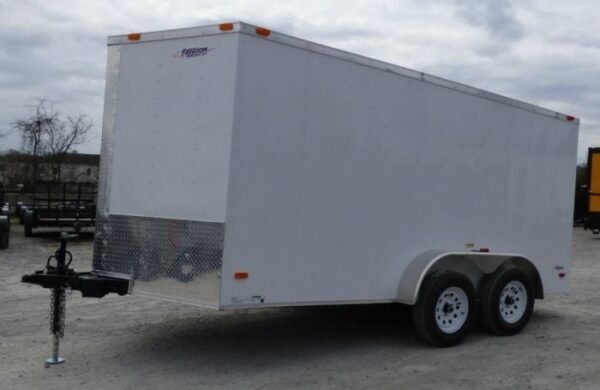 Enclosed Trailer 7’x14′ White – V-Nose Lawn Mower Cargo Trailer Storage - Image 10