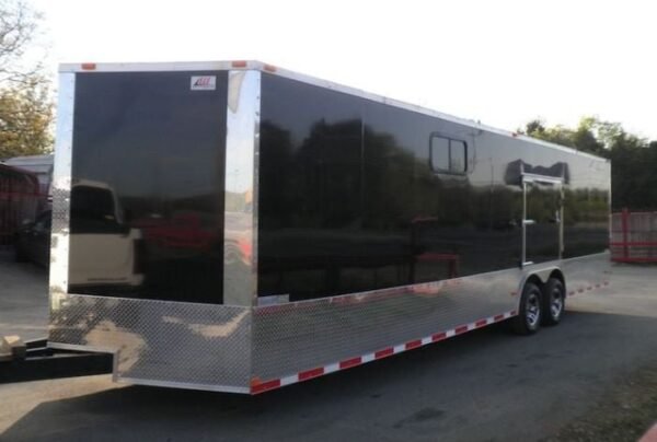 Enclosed Trailer 8.5’x28′ Black – Car Equipment Hauler Storage