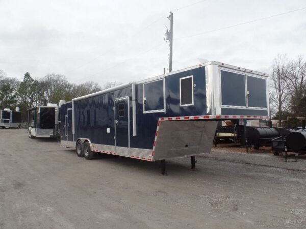 Enclosed 8.5×36′ Custom Indigo Blue Goose-Neck Trailer Storage - Image 7