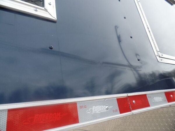 Enclosed 8.5×36′ Custom Indigo Blue Goose-Neck Trailer Storage - Image 2