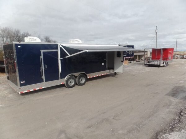 Enclosed 8.5×36′ Custom Indigo Blue Goose-Neck Trailer Storage - Image 11