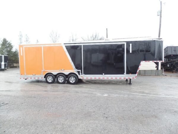 Black/Orange 8.5×36′ Goosneck Enclosed Trailer Storage - Image 7