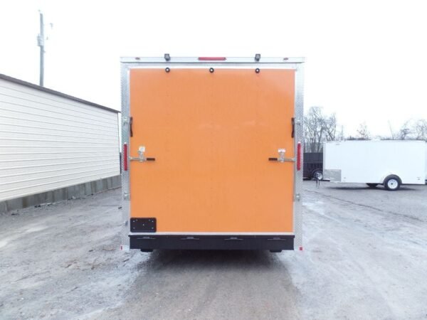 Black/Orange 8.5×36′ Goosneck Enclosed Trailer Storage - Image 4