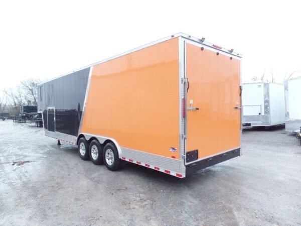 Black/Orange 8.5×36′ Goosneck Enclosed Trailer Storage - Image 3