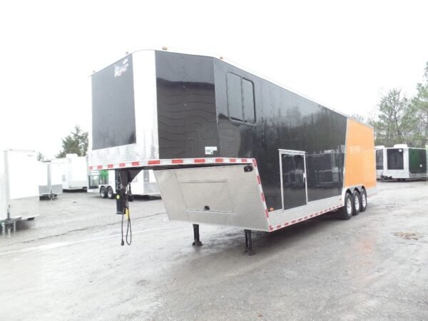 Black/Orange 8.5×36′ Goosneck Enclosed Trailer Storage - Image 10