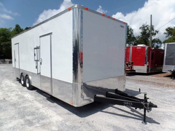 Custom Enclosed Trailer 8.5 X 24 White Storage - Image 4